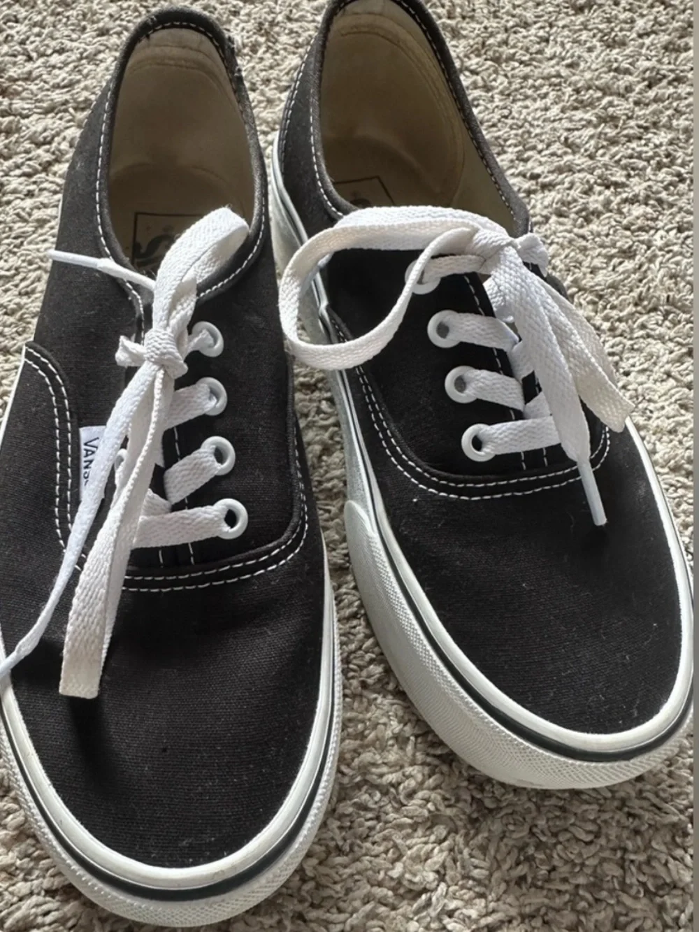 Vans Black Canvas Platform Lace-Up Sneakers with White Sole